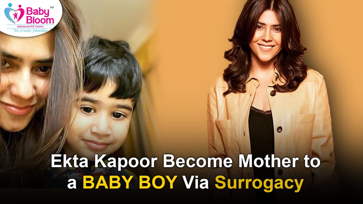 ekta kapoor and her child smiling in this picture, ekta kapoor child born through surrogacy