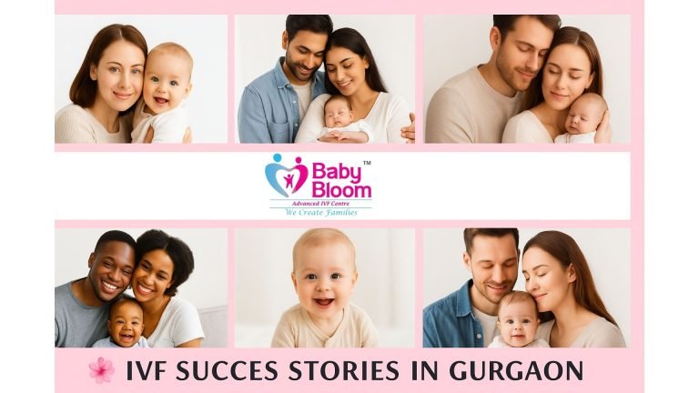 "Happy couples with their babies celebrating IVF success at Baby Bloom Advanced IVF Centre in Gurgaon, showcasing joyful family moments and positive fertility treatment outcomes."