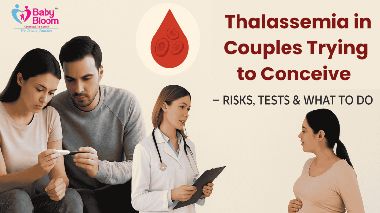 "Couple consulting doctor about thalassemia and pregnancy planning – Baby Bloom IVF"